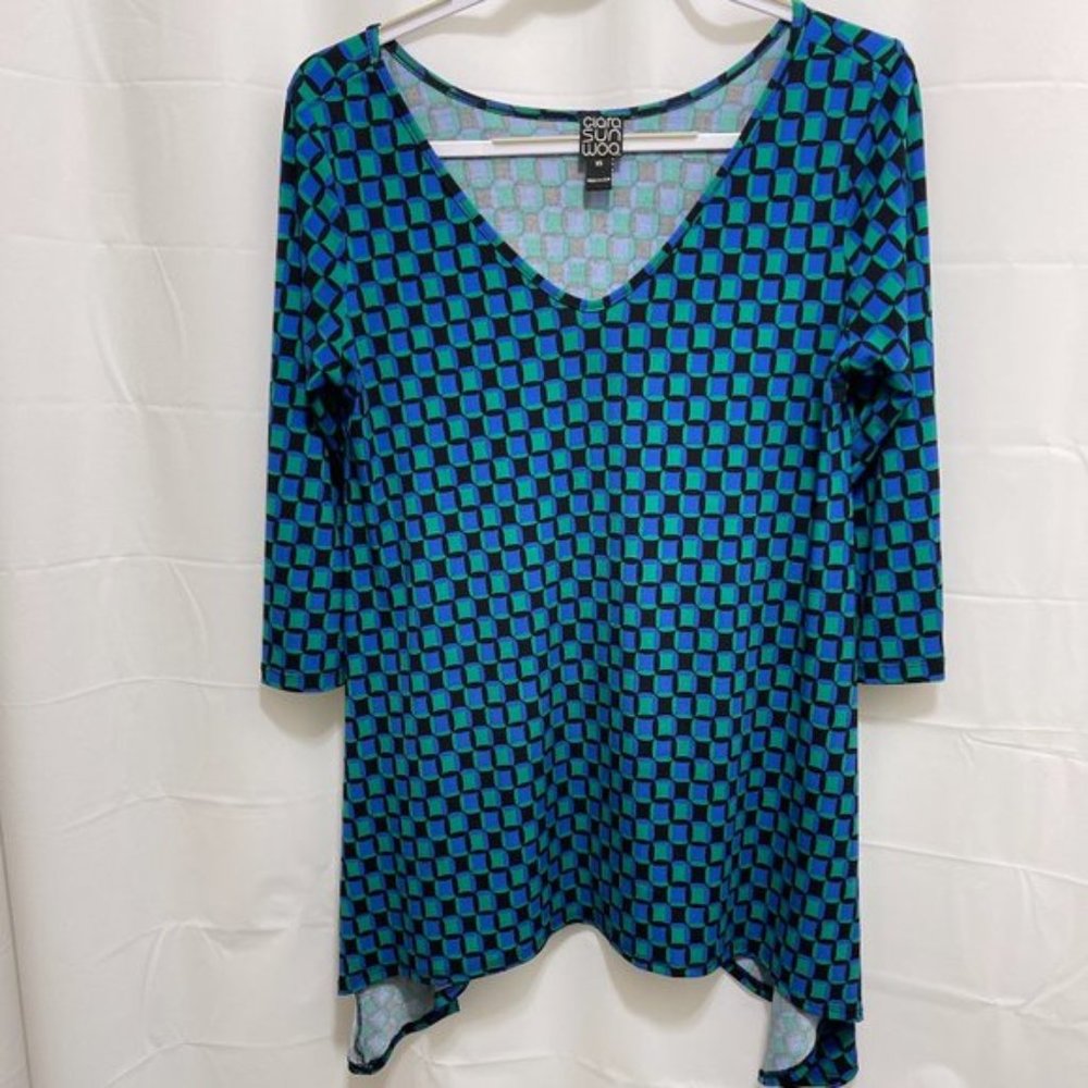 NWOT Clara Sun Woo V Neck Top, Sz XS, USA,   PEM22